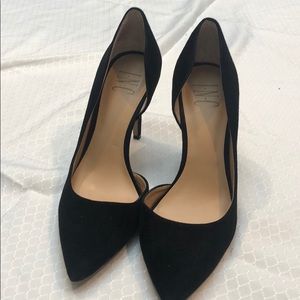 INC black suede pumps
